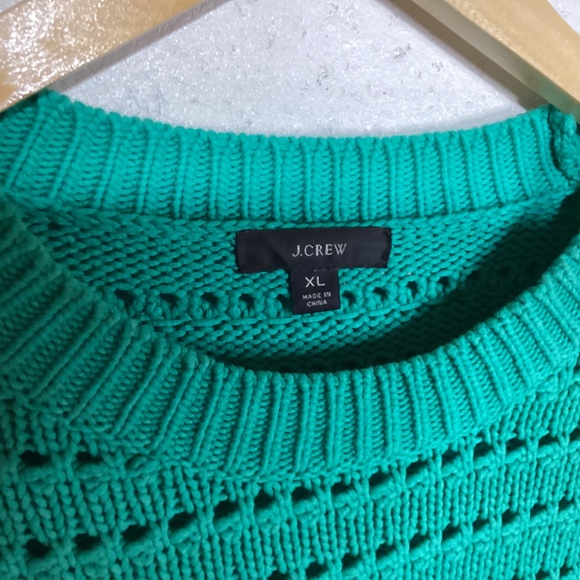 J.Crew Open-Knit Sweater | Teal | Size XL | Like New - Picture 2 of 3